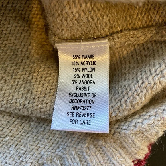 Vtg Croft & Barrow Ice Skating Christmas Wool Angora Full Zip Sweater Women's L - Picture 14 of 15